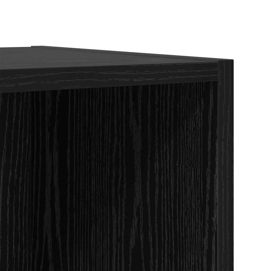 TV-kast met opslag 2 pcs Zwart 37 x 35 x 37 cm Bewerkt hout
