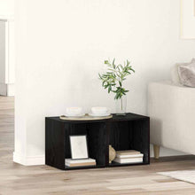 TV-kast met opslag 2 pcs Zwart 37 x 35 x 37 cm Bewerkt hout