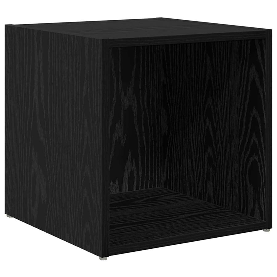 TV-kast met opslag 2 pcs Zwart 37 x 35 x 37 cm Bewerkt hout