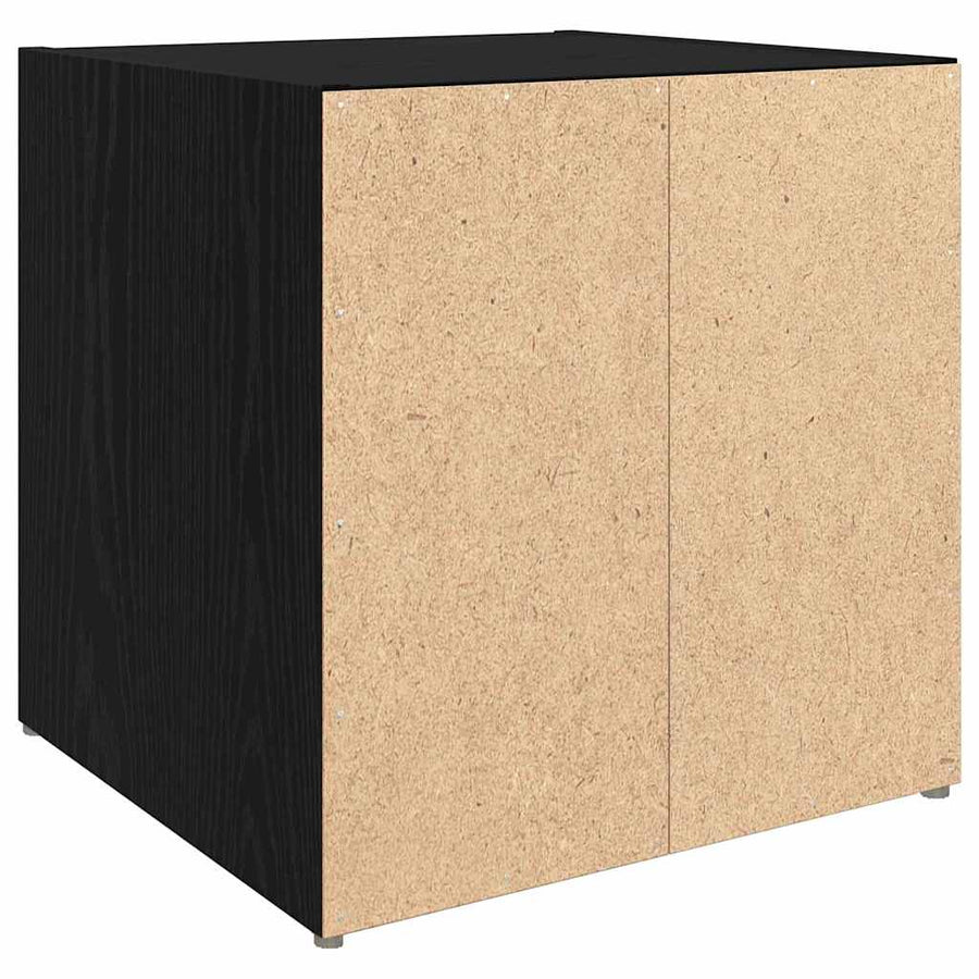 TV-kast met opslag 2 pcs Zwart 37 x 35 x 37 cm Bewerkt hout
