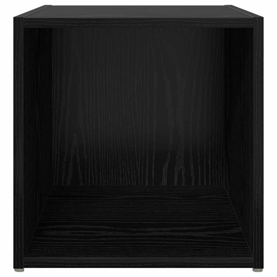 TV-kast met opslag 2 pcs Zwart 37 x 35 x 37 cm Bewerkt hout