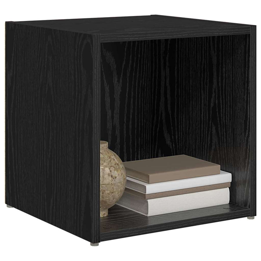 TV-kast met opslag 2 pcs Zwart 37 x 35 x 37 cm Bewerkt hout