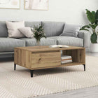 Salontafel 90x60x35 cm eikenkleurig bewerkt hout metaal