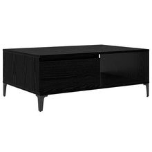 Salontafel met plank met opslag met de deur Zwart eiken 90 x 60 x 35 cm Bewerkt hout