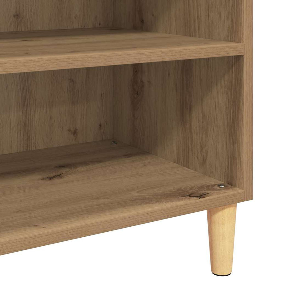 Dressoir artisanaal eikenkleurig 57 x 35 x 90 cm Bewerkt hout