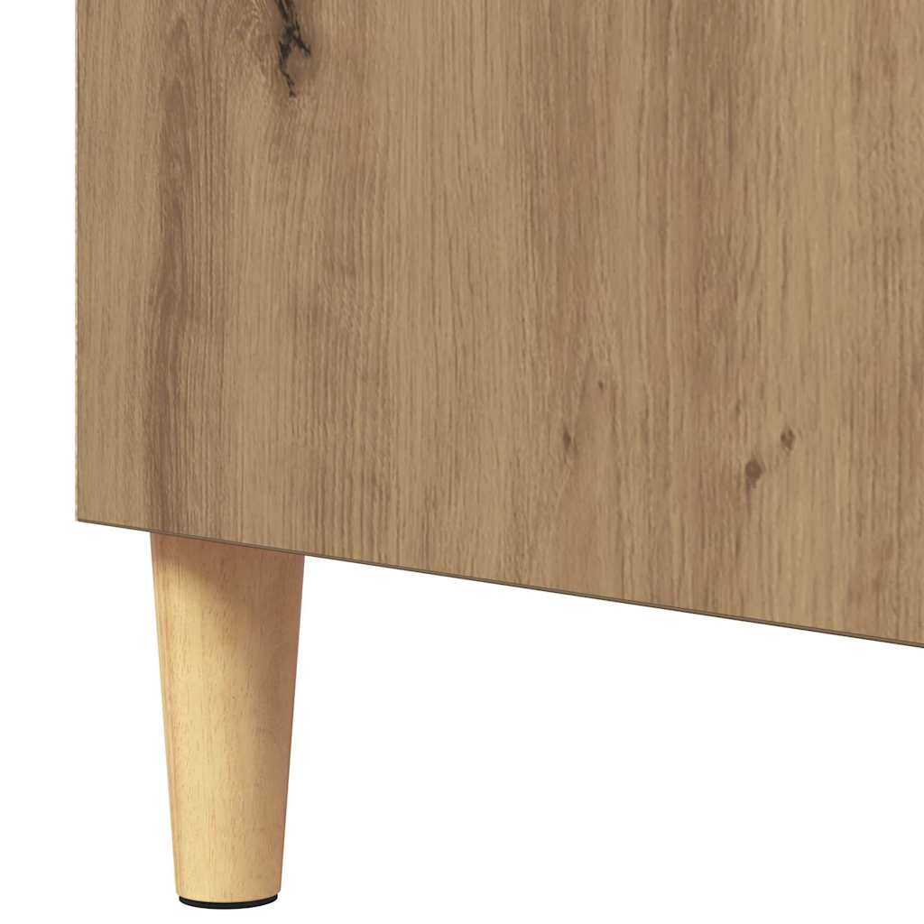 Dressoir artisanaal eikenkleurig 57 x 35 x 90 cm Bewerkt hout