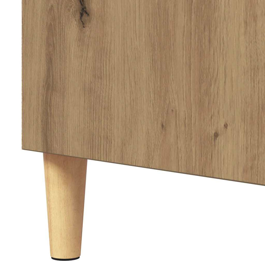 Dressoir artisanaal eikenkleurig 57 x 35 x 90 cm Bewerkt hout