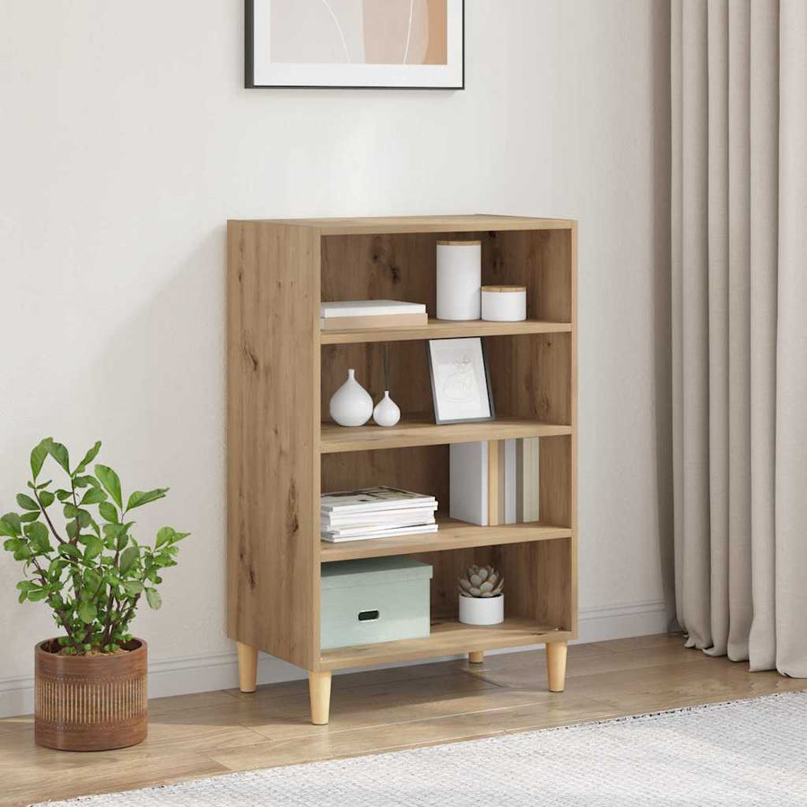 Dressoir artisanaal eikenkleurig 57 x 35 x 90 cm Bewerkt hout