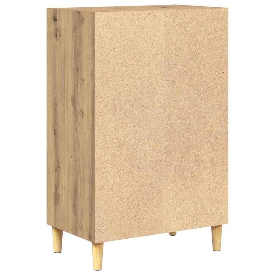 Dressoir artisanaal eikenkleurig 57 x 35 x 90 cm Bewerkt hout