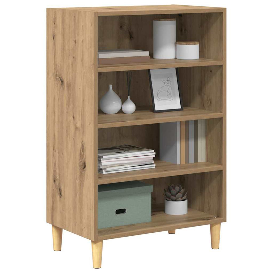 Dressoir artisanaal eikenkleurig 57 x 35 x 90 cm Bewerkt hout