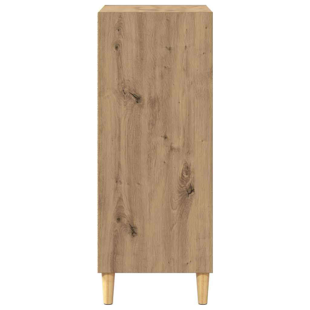 Dressoir artisanaal eikenkleurig 57 x 35 x 90 cm Bewerkt hout
