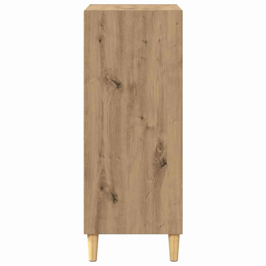 Dressoir artisanaal eikenkleurig 57 x 35 x 90 cm Bewerkt hout