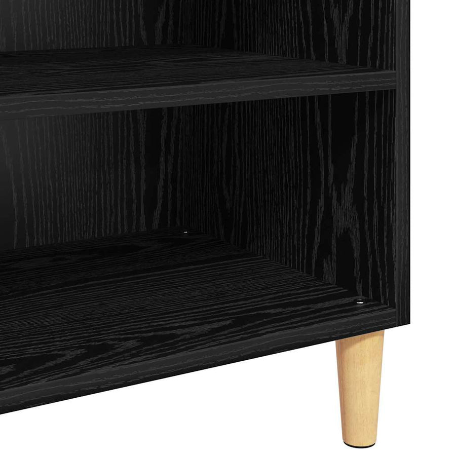 Dressoir met plank Zwart eiken 57 x 35 x 90 cm Bewerkt hout