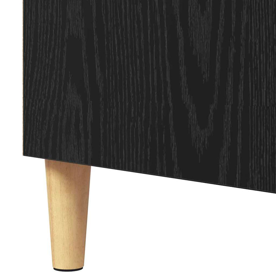 Dressoir met plank Zwart eiken 57 x 35 x 90 cm Bewerkt hout