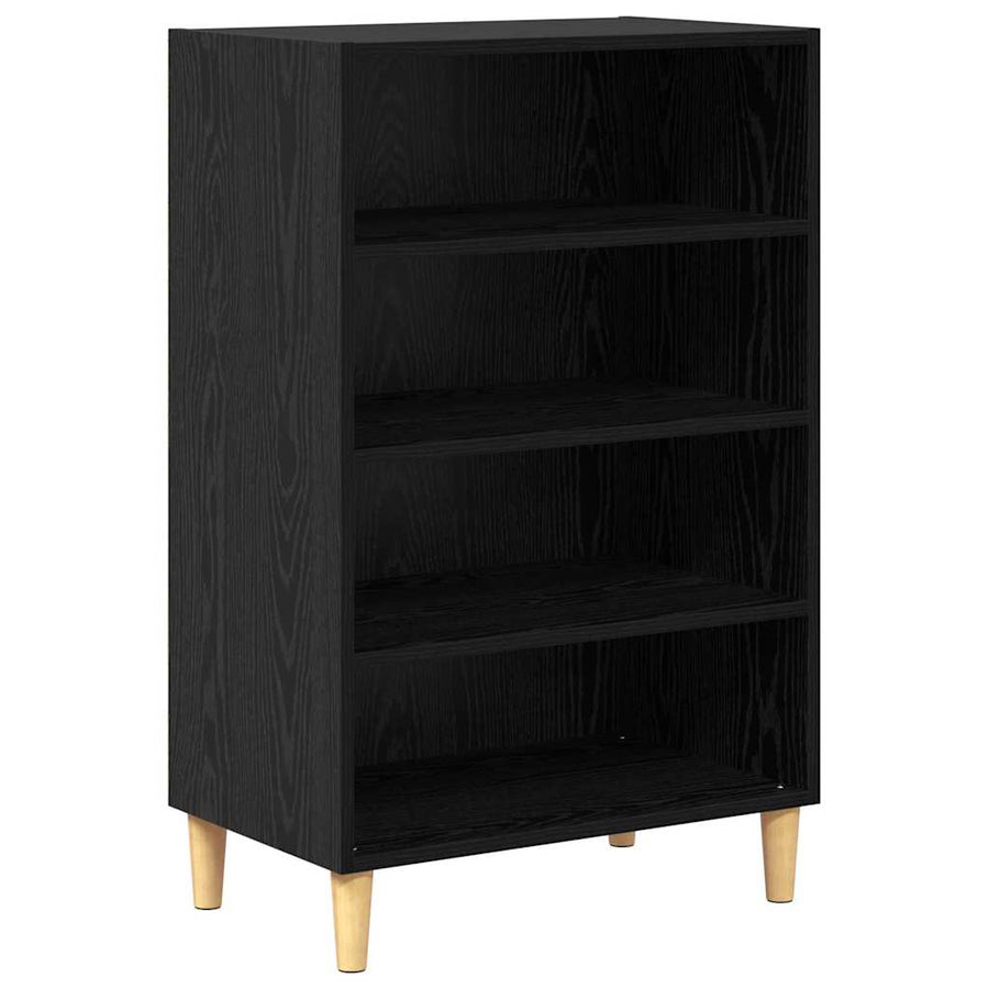Dressoir met plank Zwart eiken 57 x 35 x 90 cm Bewerkt hout
