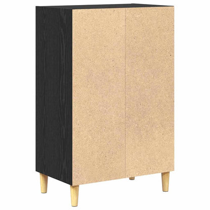 Dressoir met plank Zwart eiken 57 x 35 x 90 cm Bewerkt hout