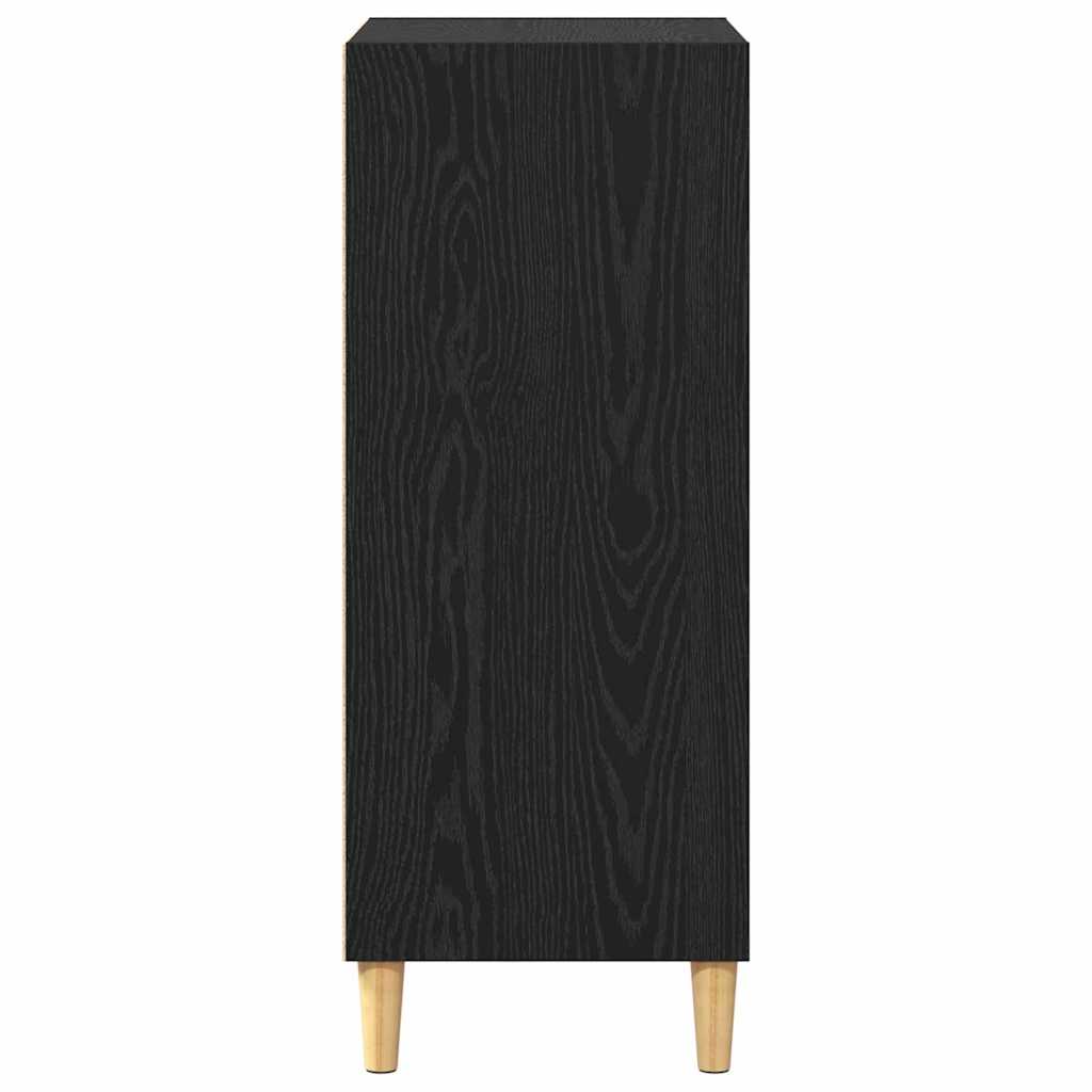 Dressoir met plank Zwart eiken 57 x 35 x 90 cm Bewerkt hout