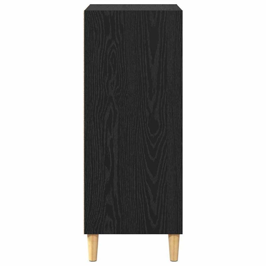 Dressoir met plank Zwart eiken 57 x 35 x 90 cm Bewerkt hout