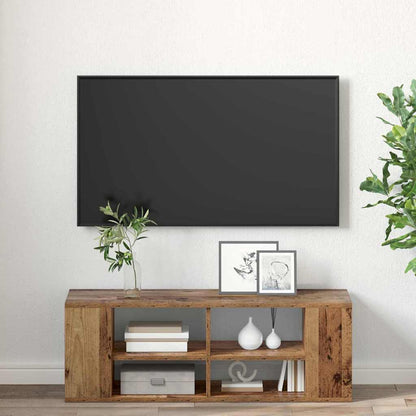 TV-kast met plank Wandgemonteerd met opslag Oud hout 102 x 35 x 35 cm Bewerkt hout