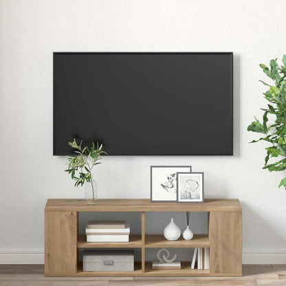 TV-kast artisanaal eikenkleurig 102 x 35 x 35 cm Bewerkt hout