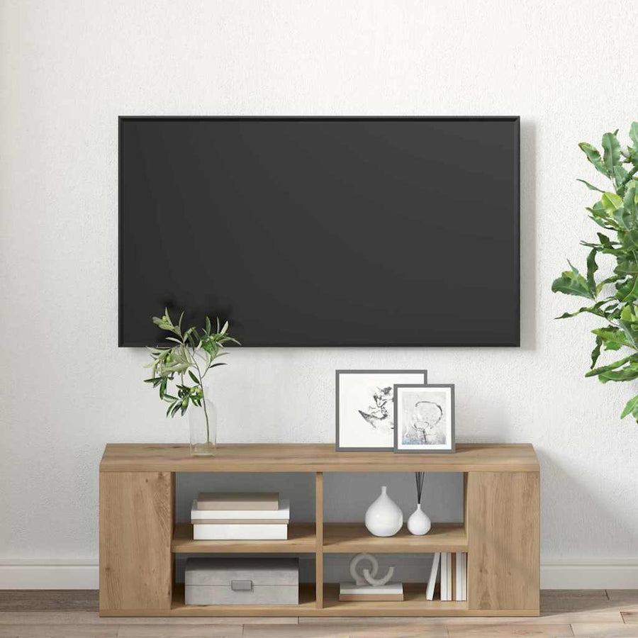 TV-kast artisanaal eikenkleurig 102 x 35 x 35 cm Bewerkt hout
