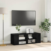 Tv-meubel 102x35x35 cm zwart eiken bewerkt hout