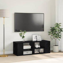 TV-kast met plank Zwart eiken 102 x 35 x 35 cm Bewerkt hout