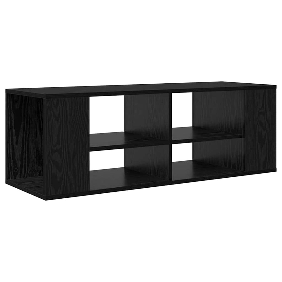 TV-kast met plank Zwart eiken 102 x 35 x 35 cm Bewerkt hout