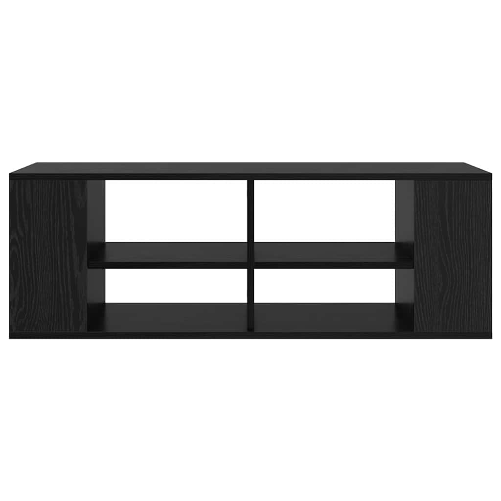 TV-kast met plank Zwart eiken 102 x 35 x 35 cm Bewerkt hout