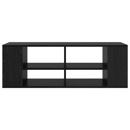 TV-kast met plank Zwart eiken 102 x 35 x 35 cm Bewerkt hout