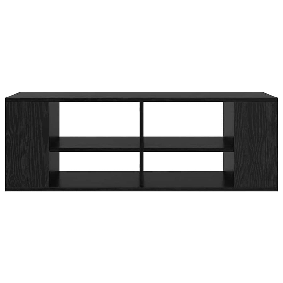 TV-kast met plank Zwart eiken 102 x 35 x 35 cm Bewerkt hout