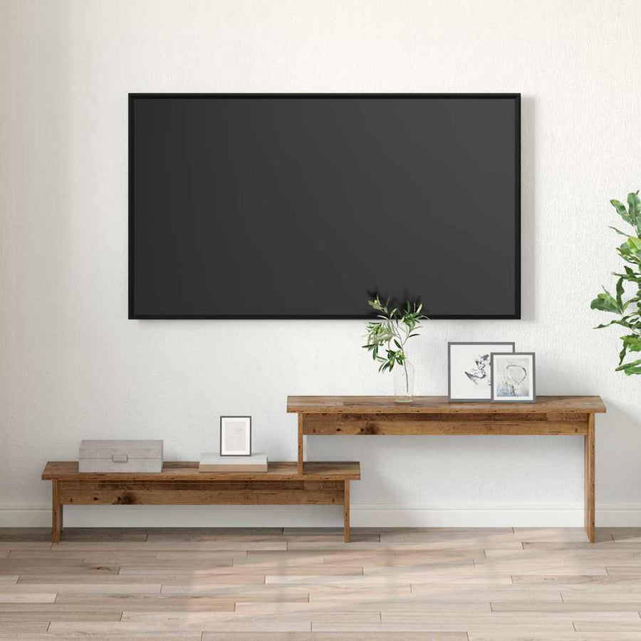 TV-kast met plank met opslag Oud hout 180 x 30 x 43 cm Bewerkt hout