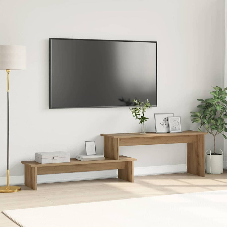 TV-kast artisanaal eikenkleurig 180 x 30 x 43 cm Bewerkt hout
