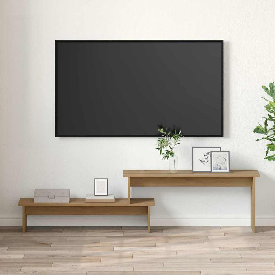 TV-kast artisanaal eikenkleurig 180 x 30 x 43 cm Bewerkt hout