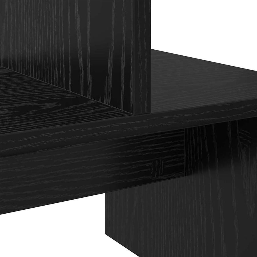 TV-kast met plank met opslag Zwart eiken 180 x 30 x 43 cm Bewerkt hout