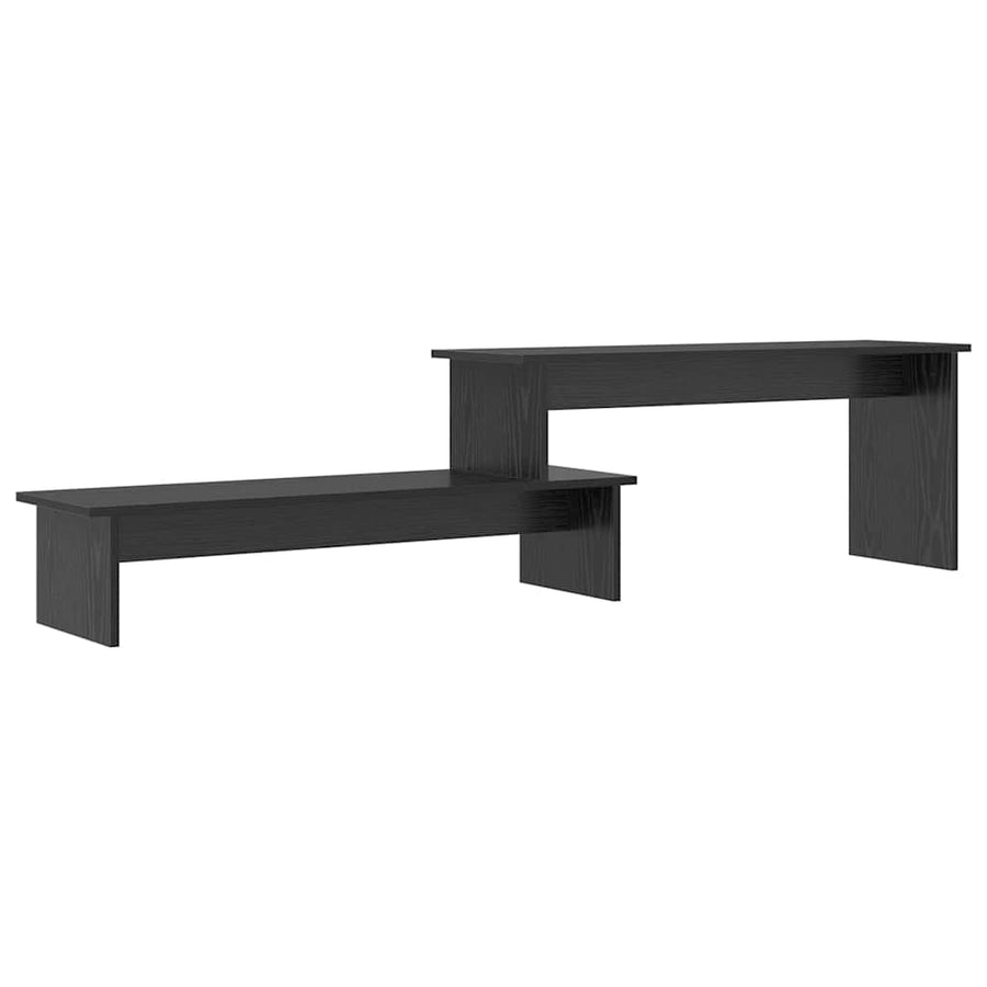 TV-kast met plank met opslag Zwart eiken 180 x 30 x 43 cm Bewerkt hout