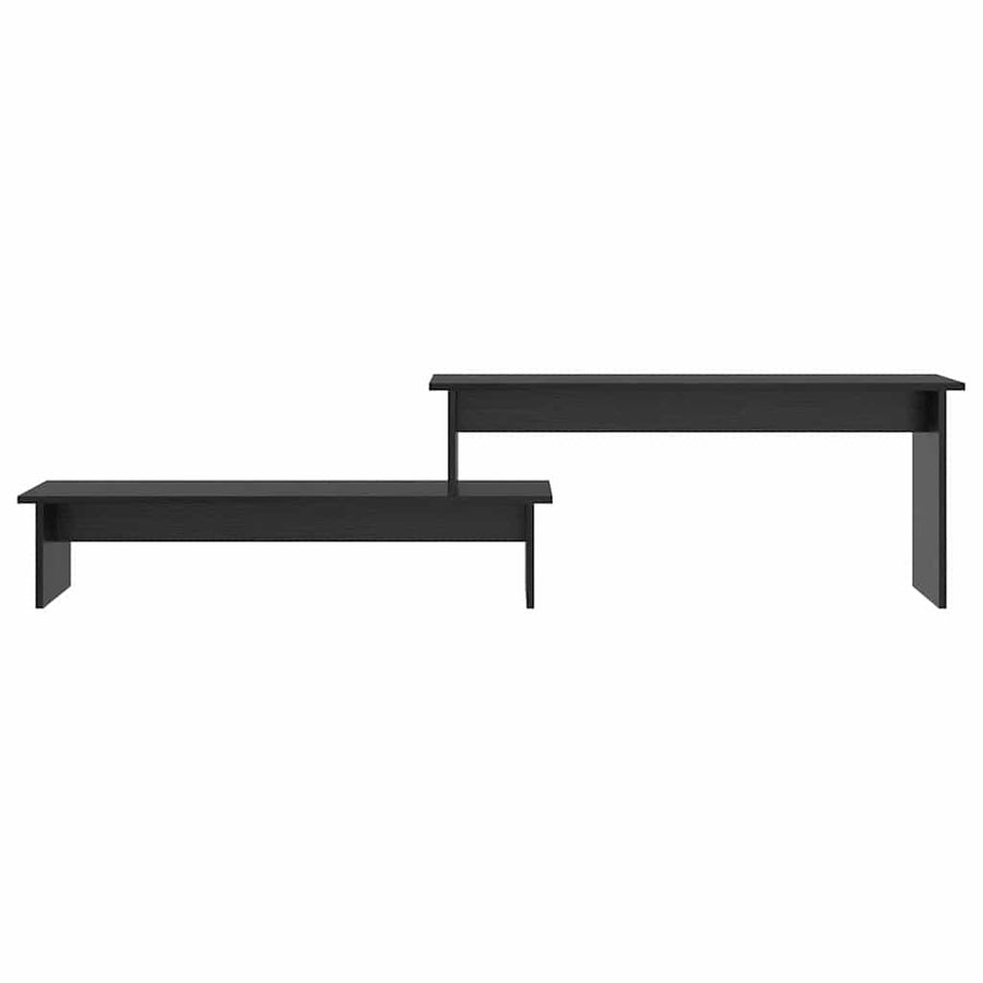 TV-kast met plank met opslag Zwart eiken 180 x 30 x 43 cm Bewerkt hout