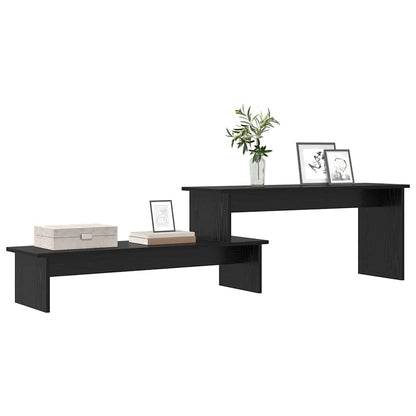 TV-kast met plank met opslag Zwart eiken 180 x 30 x 43 cm Bewerkt hout