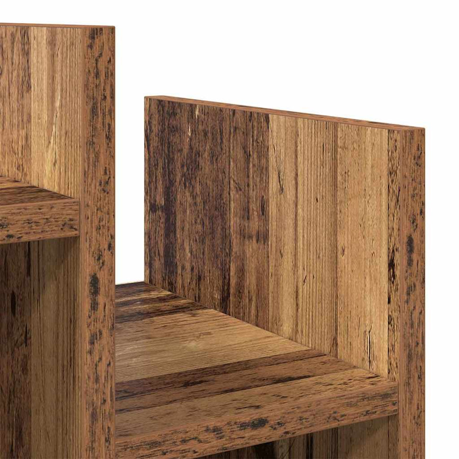 Bijzetkast met plank Oud hout 60 x 26 x 60 cm Bewerkt hout