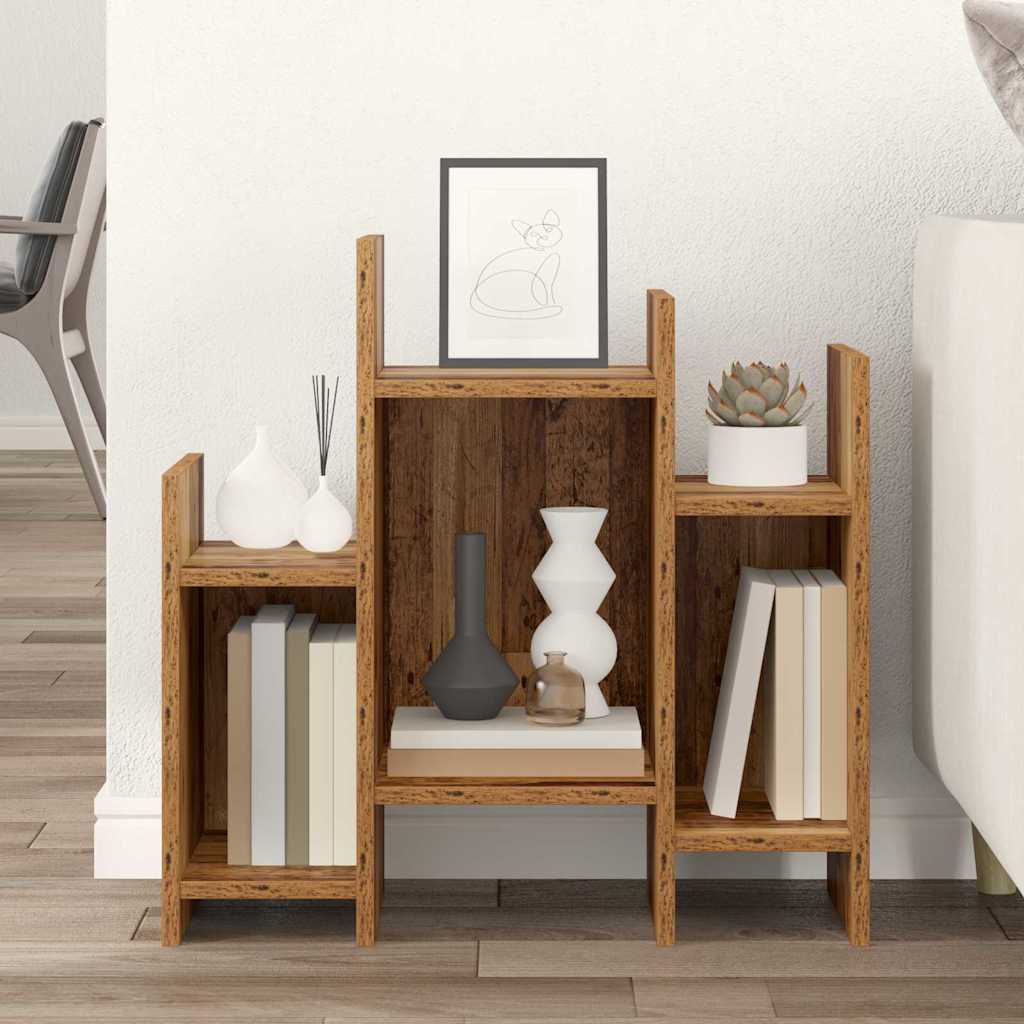 Bijzetkast met plank Oud hout 60 x 26 x 60 cm Bewerkt hout