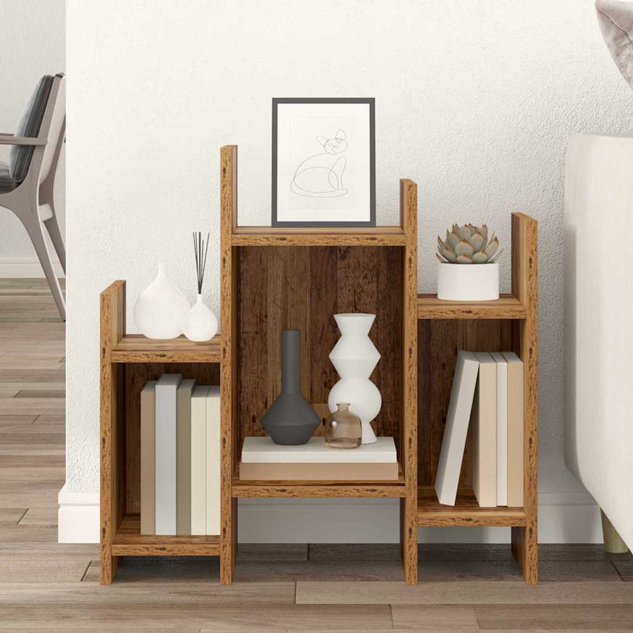 Bijzetkast met plank Oud hout 60 x 26 x 60 cm Bewerkt hout