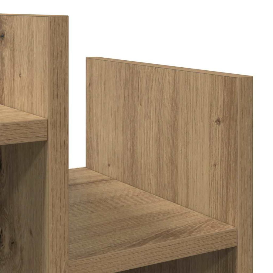Bijzetkast artisanaal eikenkleurig 60 x 26 x 60 cm Bewerkt hout