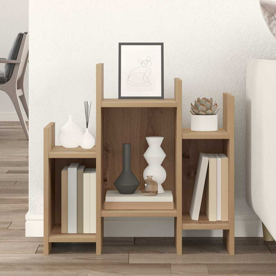 Bijzetkast artisanaal eikenkleurig 60 x 26 x 60 cm Bewerkt hout