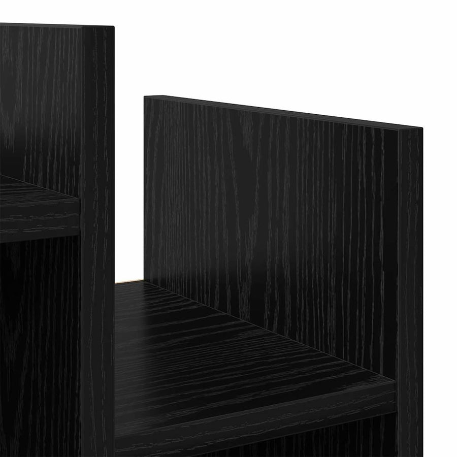 Bijzetkast met plank Zwart eiken 60 x 26 x 60 cm Bewerkt hout