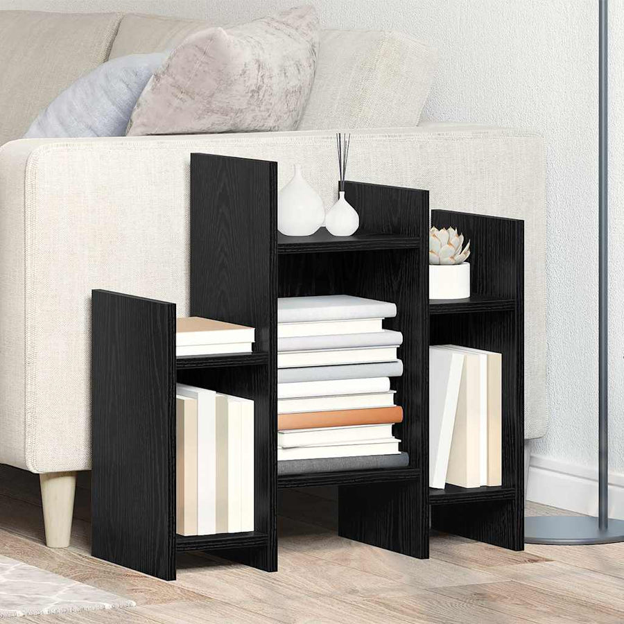 Bijzetkast met plank Zwart eiken 60 x 26 x 60 cm Bewerkt hout