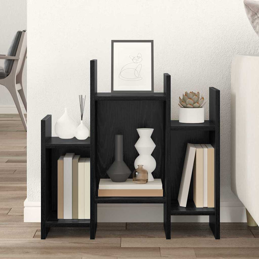 Bijzetkast met plank Zwart eiken 60 x 26 x 60 cm Bewerkt hout
