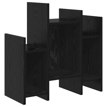 Bijzetkast met plank Zwart eiken 60 x 26 x 60 cm Bewerkt hout