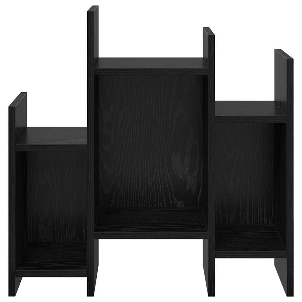 Bijzetkast met plank Zwart eiken 60 x 26 x 60 cm Bewerkt hout