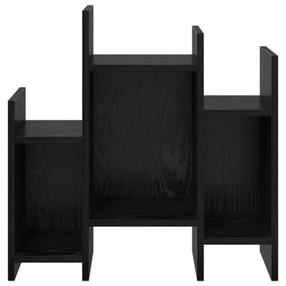 Bijzetkast met plank Zwart eiken 60 x 26 x 60 cm Bewerkt hout
