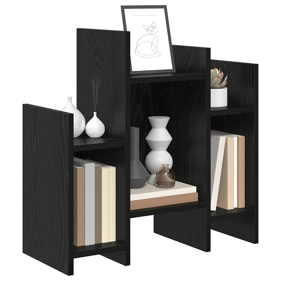 Bijzetkast met plank Zwart eiken 60 x 26 x 60 cm Bewerkt hout